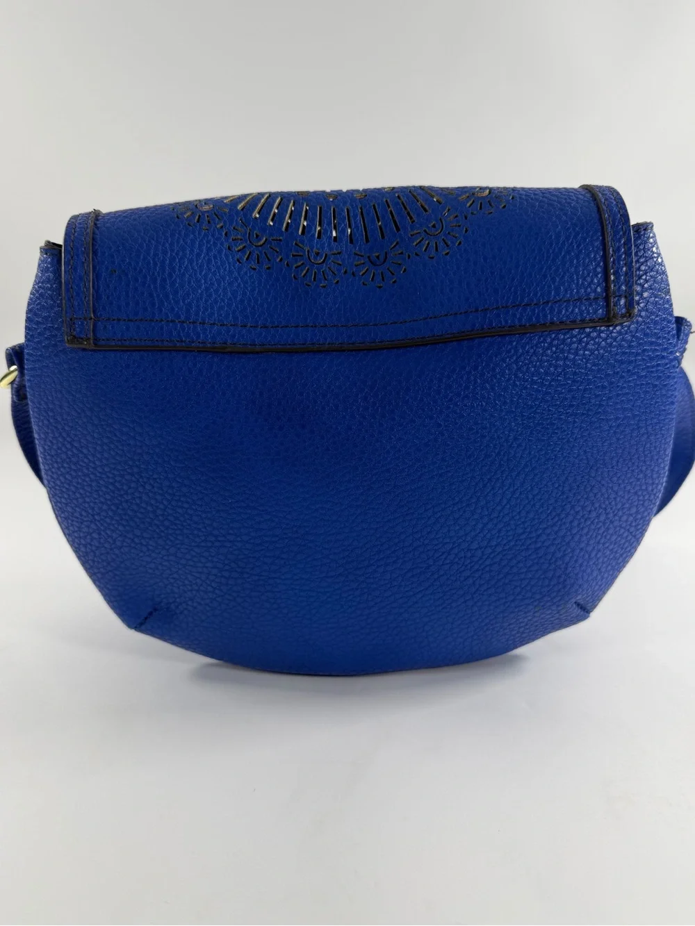 Liz Claiborne Royal Blue Laser-Cut Saddle Crossbody‎